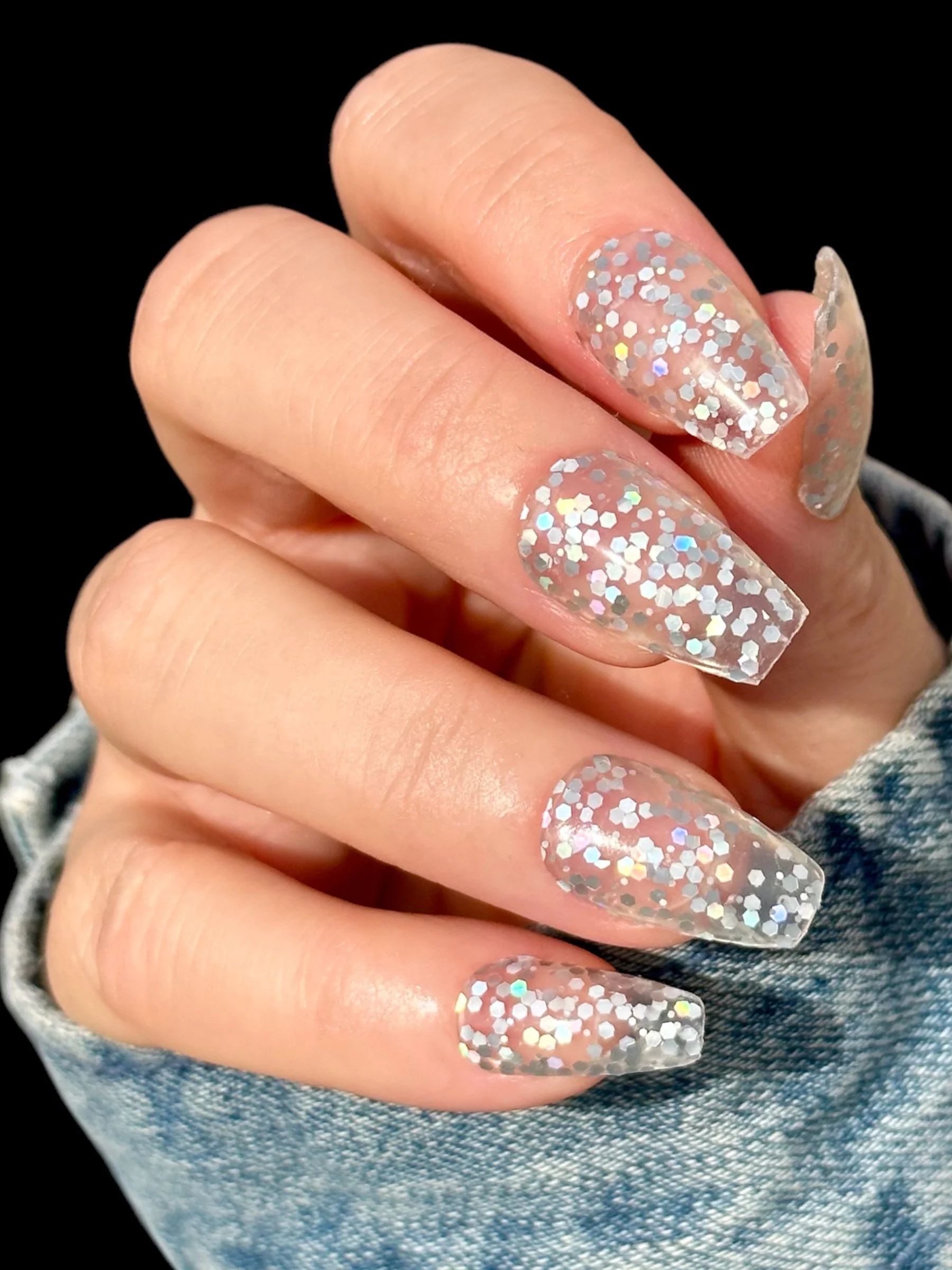 Clear online sparkly nails